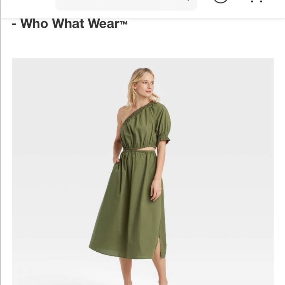 Nwt sold out olive green cut out midi dress